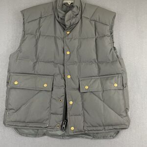 Vintage Black Sheep Puffer Vest Mens Quilted Down Insulated Fisherman Workwear